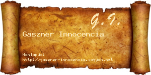 Gaszner Innocencia névjegykártya